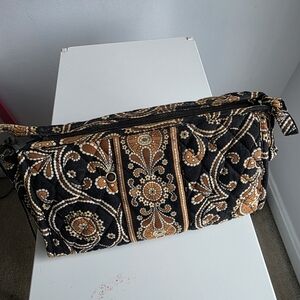 Vera Bradley Black and Brown Paisley Cosmetic Bag